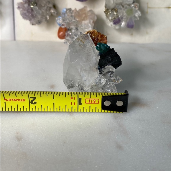 Promotion Clear Quartz Cluster Ring with Black Tourmaline Accent - White/Clear - Picture 6 of 7